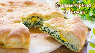 Focaccia Ripiena di Pasqua  Ricetta Focaccia Soffice Ricotta e Spinaci  55Winston55 [upl. by Luhe]