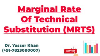 Marginal Rate Of Technical Substitution  MRTS  Production Function  Economics  Microeconomics [upl. by Naujal]