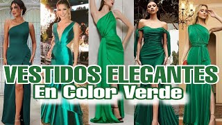 MODA 2023 24 💚VESTIDOS Largos Elegantes de MODA y Tendencia en Color VERDE para Bodas y Bautizos [upl. by Ymrots]