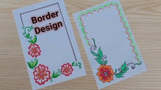 How To Draw Flower Easy  Project Work Designs  Border Designs  File Decoration Ideas [upl. by Monahon]