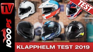 Motorrad Klapphelm Test 2019  6 Modulhelme im Vergleich  5000 km pro Helm [upl. by Eannyl]