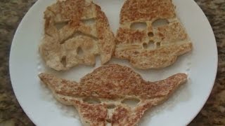 SassEsnacks ASMR Gluten Free Pancakes  Star Wars Character Molds  Eating Sounds [upl. by Enaid460]