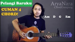 Chord Gampang Pelangi Baruku  Dhyo Haw by Arya Nara Tutorial Gitar Untuk Pemula [upl. by Maribelle]