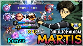 MARTIS BEST BUILD IN 2024  TOP 2 GLOBAL MARTIS Renzz  MOBILE LEGENDS [upl. by Nnaeilsel]