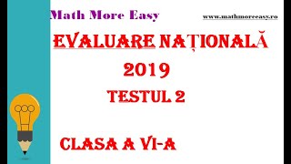 Evaluare Nationala clasa 6 Subiecte 2019 [upl. by Adnohsar]