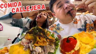 ECUATORIANOS prueban COMIDA PERUANA de MERCADO y CALLEJERA 🇵🇪🥙Josué y Elie [upl. by Nos886]