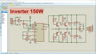 Convertisseur 150W 12v DC vers 220v AC Power Inverter 150W Onduleur 12v to 220v with CD 4047 [upl. by Redmund]