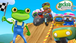 Grandmas Stunt Bike Show  Geckos Garage  Trucks For Children  Cartoons For Kids [upl. by Eloken363]