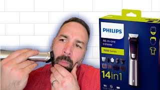 Philips 7000 14 in 1 Test Compared To Oneblade Pro And BG7025 [upl. by Retnyw]