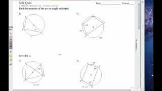 How to Study Central and Inscribed Angles of a Circle Self Quiz 1 [upl. by Brause]