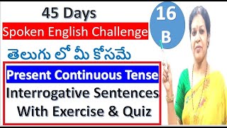 45 Days Spoken English Challenge For Beginners  Day  16 Part  B [upl. by Aidul177]