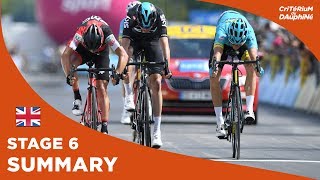 Summary  Stage 6  Critérium du Dauphiné 2017 [upl. by Glassco]