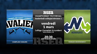 RSEQ D1 Basketball Masculin 🏀 QF ChStLambert v Montmorency 20240301 [upl. by Beaver]