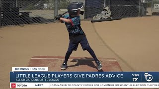 Little League players share tips for Padres as they face Dodgers [upl. by Irma262]