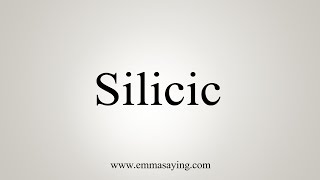 How To Say Silicic [upl. by Kciredorb526]