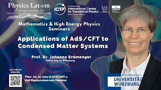 Applications of AdSCFT to Condensed Matter Systems  Johanna Erdmenger [upl. by Ketchan876]