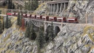 Einige Züge auf der Schweizer Alpenbahn  Some trains on my Swiss Nscale layout [upl. by Oigroig]