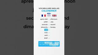 Le vocabulaire anglais du calendrier 🇬🇧 [upl. by Maretz851]