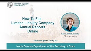 How to File LLC Annual Reports Online with the NC Department of the Secretary of State [upl. by Methuselah]