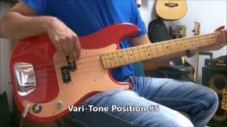 Stellartone Vari ToneStyler varitone custom Precision bass guitar demo [upl. by Daberath]