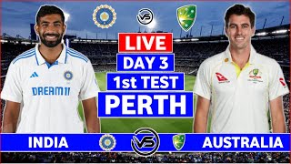 India vs Australia 1st Test Day 3 Live  IND vs AUS 1st Test Live Scores amp Commentary  IND Batting [upl. by Sitarski]