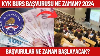 2024 KYK Burs başvurusu ne zaman başlayacak Ne zaman başvurular başlayacak [upl. by Coster]