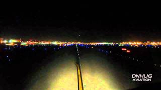 Los Angeles KLAX Night Takeoff  A340 Cockpit View [upl. by Anahsirk]