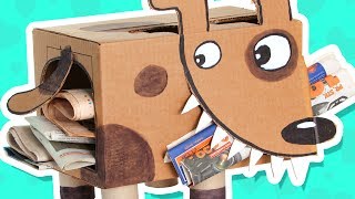 Cardboard Puppy  Craft Ideas with Boxes  DIY on Box Yourself [upl. by Anneis961]