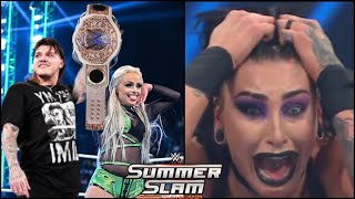 Dominik Mysterio Betrays Rhea Ripley And Helps Liv Morgan Retain Womens World Title At SummerSlam [upl. by Anawak257]