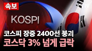 속보 코스피 장중 2400선 붕괴…코스닥 3 넘게 급락  YTN [upl. by Benzel]