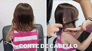 Corte de cabello para niña recto paso a paso fácil hacer en casa [upl. by Aisenet561]