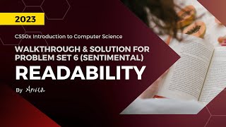 2023 CS50  Week 6 Readability Python Solution  Walkthrough amp Guide for Beginners  By Anvea [upl. by Ellehcsar]