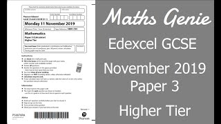 Edexcel GCSE Maths November 2019 3H Exam Paper Walkthrough [upl. by Rehpitsirhc]