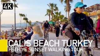 Fethiye Turkey  Çaliş Beach Walking Tour at Sunset  4K 60fps [upl. by Magavern663]