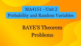 BAYES Theorem Problems  Unit 2  Probability and Random Variables  University Question [upl. by Francesca889]