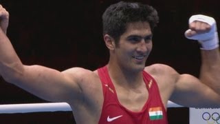 IND v KAZ  Boxing Middle 75kg Round of 32  London 2012 Olympics [upl. by Valdis]