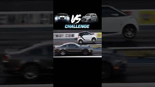 Mustang vs Smart Car Drag Race Challenge race mustangs smartcars becauseracecar [upl. by Tare]