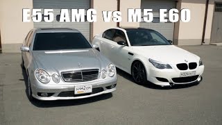 BMW M5 E60 vs Mercedes W211 E55 AMG Top SPEED [upl. by Kaine]