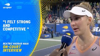 Beatriz Haddad Maia OnCourt Interview  2024 US Open Round 3 [upl. by Jeremias534]