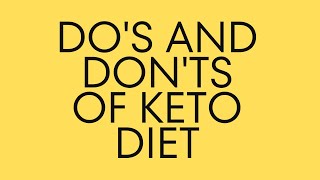 Keto Diet dos donts [upl. by Kissel]