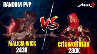 MIR4  PVP NA1 32 Malicia Wick  Maga 243k vs criswolfman  Arbalist mir4 mir4pvp mage arbalist [upl. by Attener]