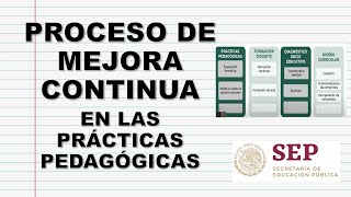 El Proceso de Mejora Continua en las prácticas pedagógicas la importancia del acompañamiento SEP [upl. by Norreg265]