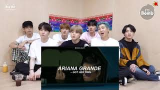 BTS reaction to lyricsAriana grandeGOT HER OWN [upl. by Olsen4]