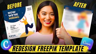 I Redesign a Freepik Poster Template in Canva  Canva Tutorial [upl. by Eenehs]