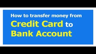 How to Transfer Money From Credit Card to Bank Account or UPI [upl. by Cohby]