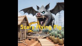 Scary Flying Pig Demolishing Small Hut At Pineapple farm With excavator monsterpig shorts 990 [upl. by Tamsky625]