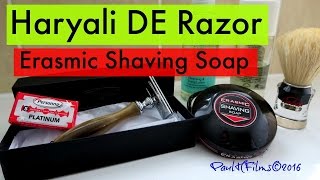 Haryali DE Razor  Erasmic Shaving Soap [upl. by Gaston]