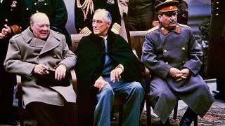 Roosevelt Churchill amp Stalin at Yalta Feb 1945 Historic Conference [upl. by Home]