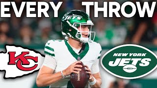 Zach Wilson EVERY THROW  Week 4  New York Jets vs Kansas City Chiefs Highlights [upl. by Hareemas985]