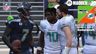 Madden 25 Seattle Seahawks vs Miami Dolphins Week 3 Sim 2024 Full 15 Minute Quarters Game Play [upl. by Rapsac332]